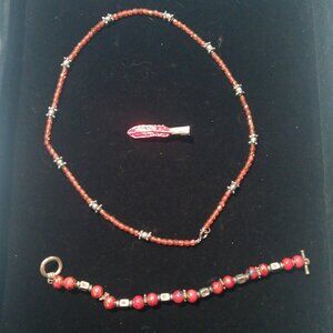 Beaded Necklace and Bracelet (404)